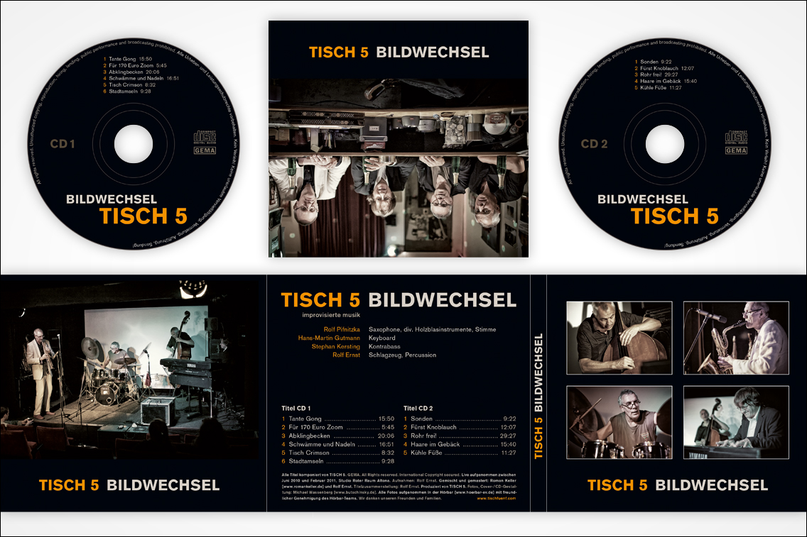 CD-Cover für die Free-Jazz-Formation Tisch 5 »Bildwechsel« (2011)